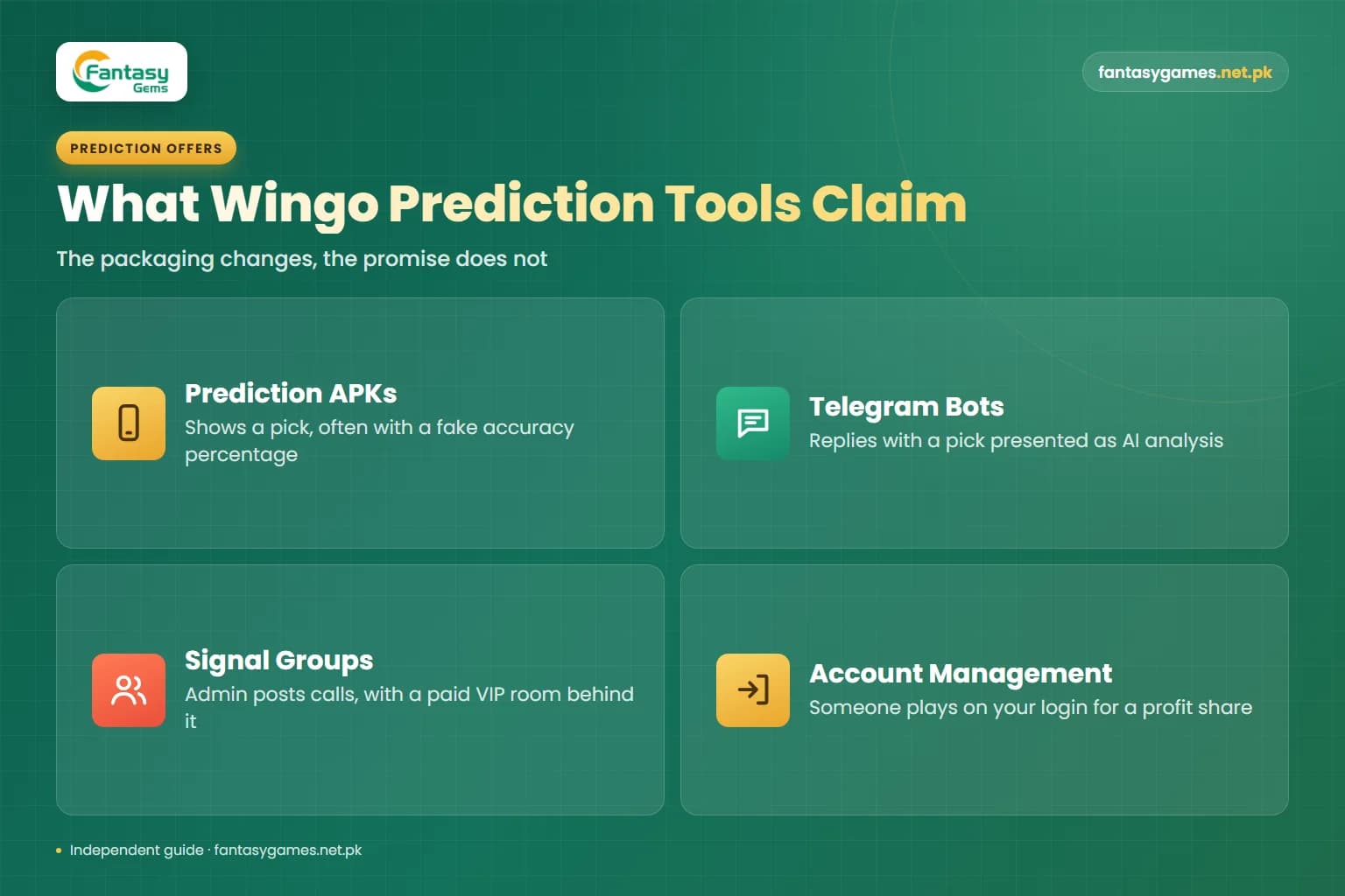 Four common Fantasy Gems prediction offers explained: prediction APKs, Telegram bots, signal groups and account managers Four common Fantasy Gems prediction offers explained: prediction APKs, Telegram bots, signal groups and account managers